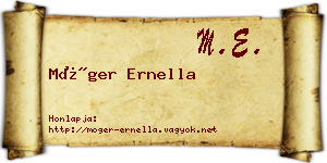 Móger Ernella névjegykártya